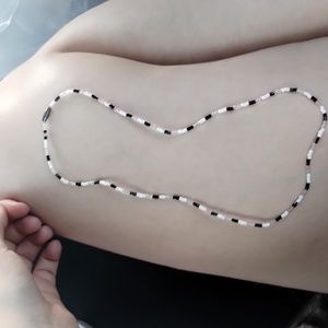 Black & White & Clear beaded necklace